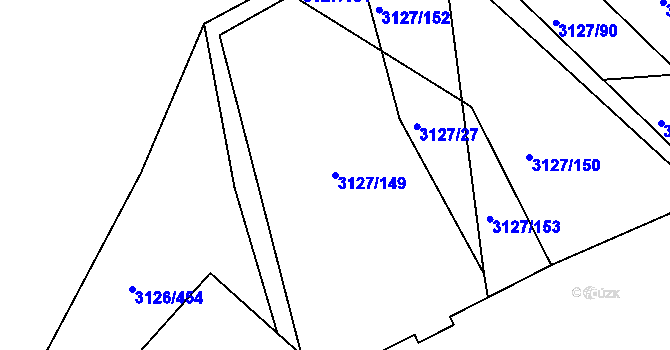 Parcela st. 3127/149 v KÚ Pelhřimov, Katastrální mapa
