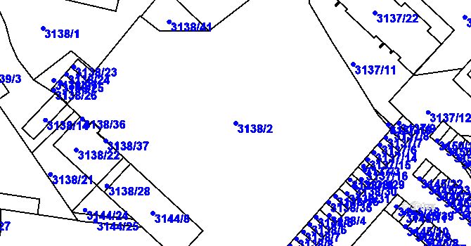 Parcela st. 3138/2 v KÚ Pelhřimov, Katastrální mapa