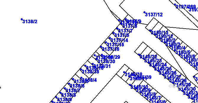 Parcela st. 3138/18 v KÚ Pelhřimov, Katastrální mapa