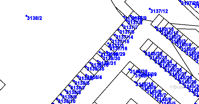 Parcela st. 3138/19 v KÚ Pelhřimov, Katastrální mapa