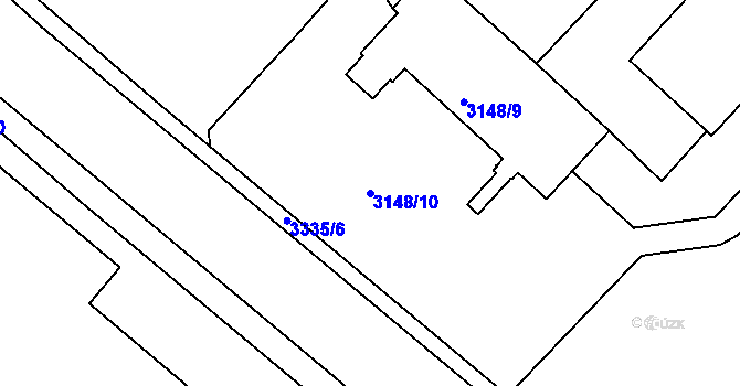 Parcela st. 3148/10 v KÚ Pelhřimov, Katastrální mapa