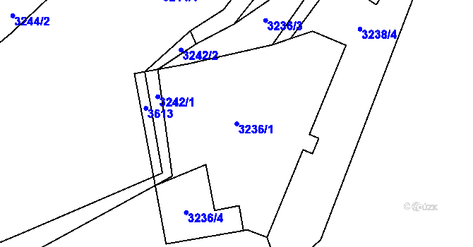 Parcela st. 3236/1 v KÚ Pelhřimov, Katastrální mapa