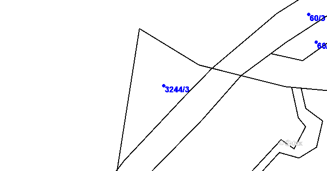 Parcela st. 3244/3 v KÚ Pelhřimov, Katastrální mapa