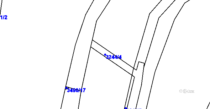Parcela st. 3244/4 v KÚ Pelhřimov, Katastrální mapa