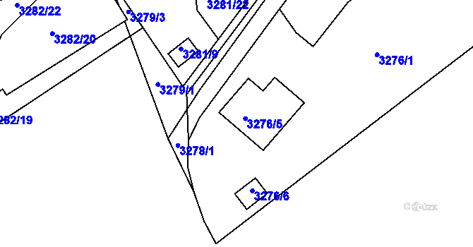 Parcela st. 3276/3 v KÚ Pelhřimov, Katastrální mapa