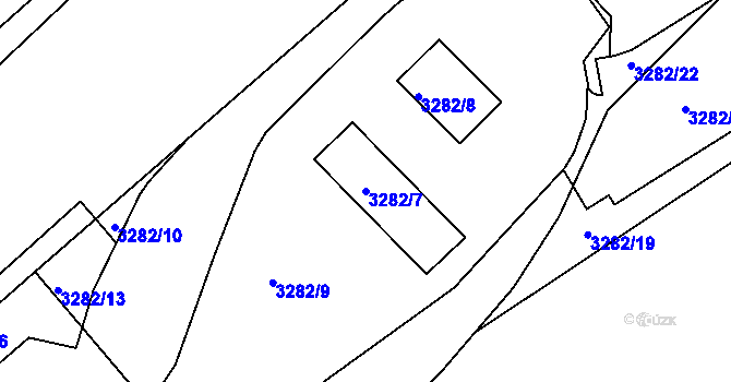 Parcela st. 3282/7 v KÚ Pelhřimov, Katastrální mapa