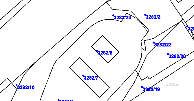 Parcela st. 3282/8 v KÚ Pelhřimov, Katastrální mapa