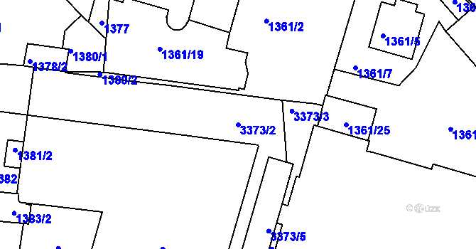 Parcela st. 3373/2 v KÚ Pelhřimov, Katastrální mapa