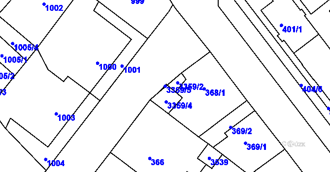 Parcela st. 3359/5 v KÚ Pelhřimov, Katastrální mapa