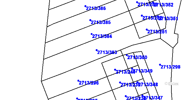 Parcela st. 2713/383 v KÚ Pelhřimov, Katastrální mapa