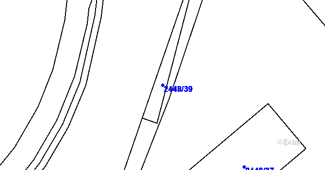 Parcela st. 2448/39 v KÚ Pelhřimov, Katastrální mapa
