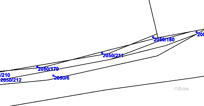 Parcela st. 2050/211 v KÚ Pelhřimov, Katastrální mapa