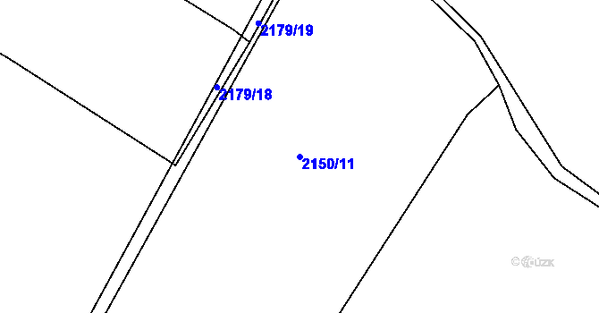 Parcela st. 2150/11 v KÚ Pelhřimov, Katastrální mapa