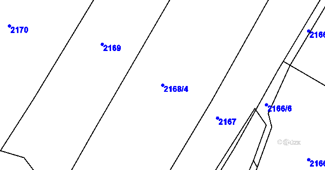 Parcela st. 2168/4 v KÚ Pelhřimov, Katastrální mapa
