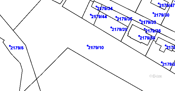 Parcela st. 2179/10 v KÚ Pelhřimov, Katastrální mapa