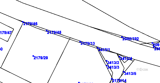 Parcela st. 2179/13 v KÚ Pelhřimov, Katastrální mapa