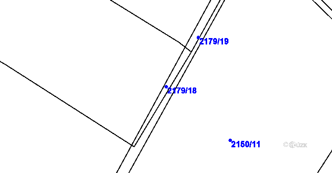 Parcela st. 2179/18 v KÚ Pelhřimov, Katastrální mapa
