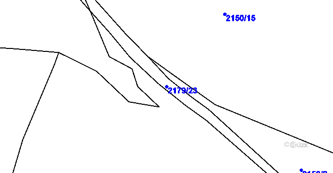 Parcela st. 2179/23 v KÚ Pelhřimov, Katastrální mapa