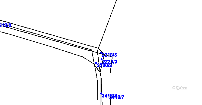 Parcela st. 2218/3 v KÚ Pelhřimov, Katastrální mapa