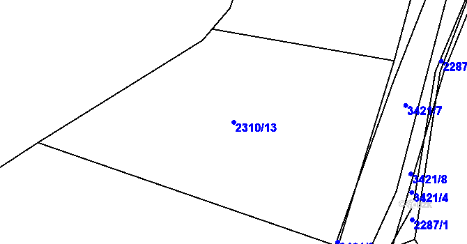 Parcela st. 2310/13 v KÚ Pelhřimov, Katastrální mapa