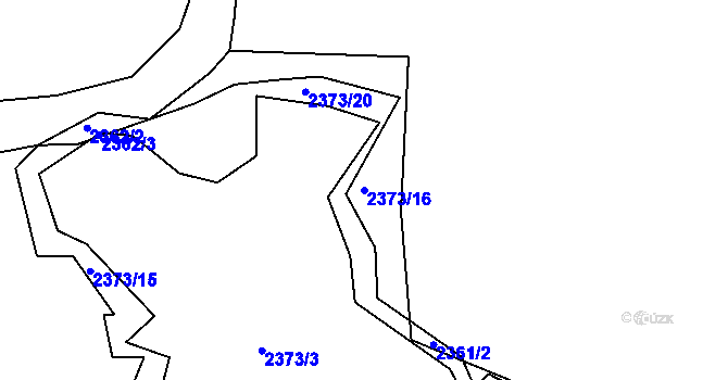 Parcela st. 2373/16 v KÚ Pelhřimov, Katastrální mapa