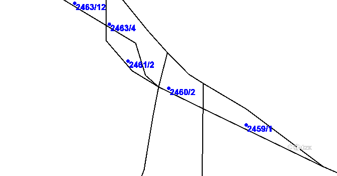 Parcela st. 2460/2 v KÚ Pelhřimov, Katastrální mapa