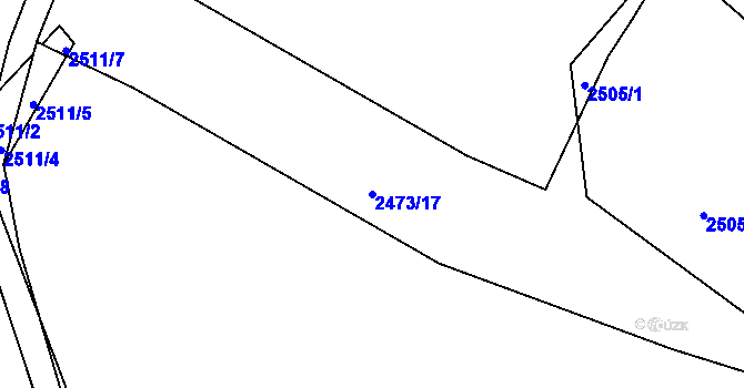 Parcela st. 2473/17 v KÚ Pelhřimov, Katastrální mapa
