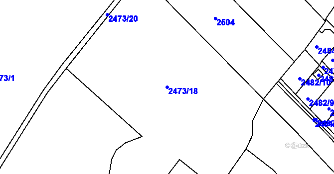 Parcela st. 2473/18 v KÚ Pelhřimov, Katastrální mapa