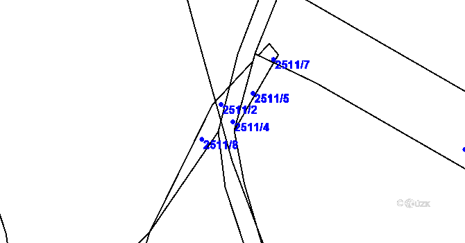 Parcela st. 2511/4 v KÚ Pelhřimov, Katastrální mapa
