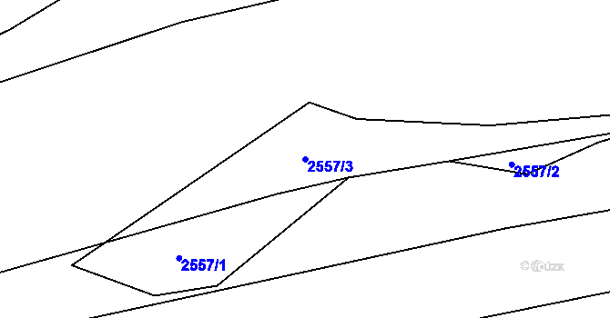 Parcela st. 2557/3 v KÚ Pelhřimov, Katastrální mapa