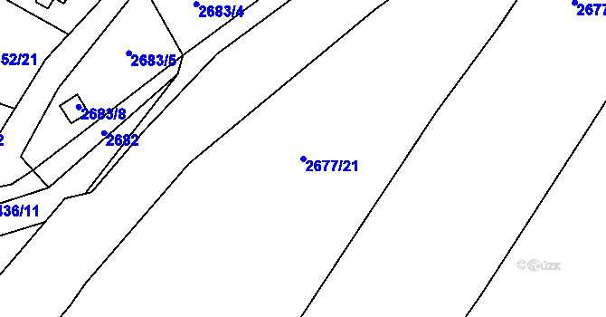 Parcela st. 2677/21 v KÚ Pelhřimov, Katastrální mapa