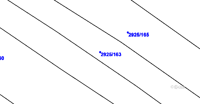 Parcela st. 2925/163 v KÚ Pelhřimov, Katastrální mapa