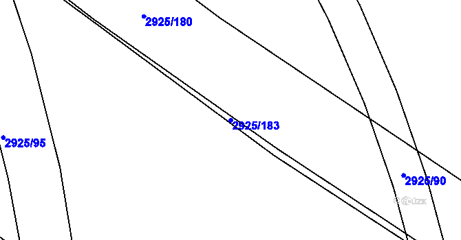 Parcela st. 2925/183 v KÚ Pelhřimov, Katastrální mapa