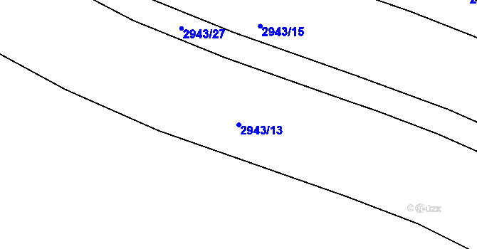 Parcela st. 2943/13 v KÚ Pelhřimov, Katastrální mapa