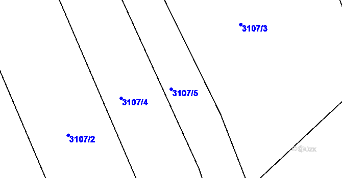 Parcela st. 3107/5 v KÚ Pelhřimov, Katastrální mapa