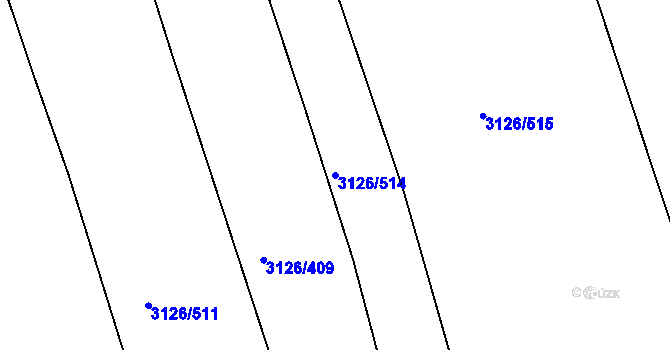 Parcela st. 3126/514 v KÚ Pelhřimov, Katastrální mapa