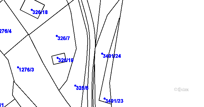 Parcela st. 3491/24 v KÚ Pelhřimov, Katastrální mapa