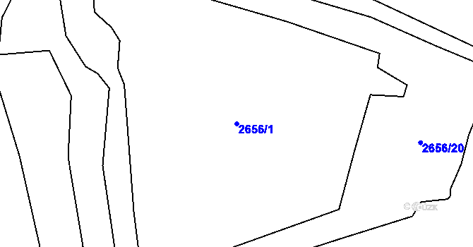Parcela st. 2656/1 v KÚ Pelhřimov, Katastrální mapa