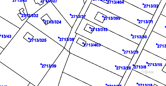 Parcela st. 2713/403 v KÚ Pelhřimov, Katastrální mapa