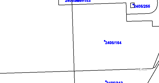 Parcela st. 2405/308 v KÚ Pelhřimov, Katastrální mapa