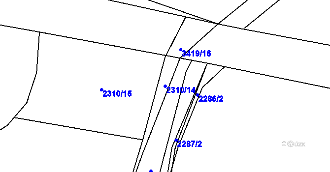 Parcela st. 2310/14 v KÚ Pelhřimov, Katastrální mapa