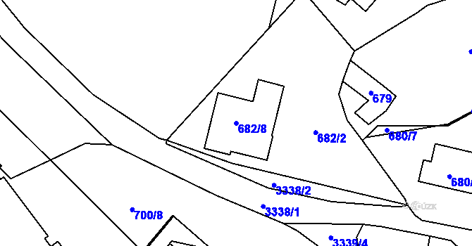Parcela st. 682/8 v KÚ Pelhřimov, Katastrální mapa