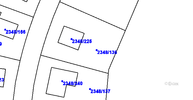 Parcela st. 2348/136 v KÚ Pelhřimov, Katastrální mapa