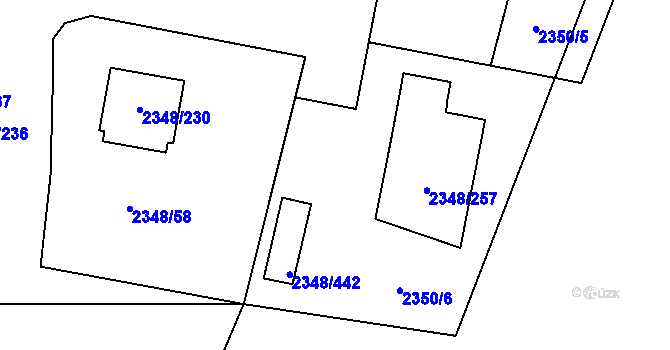 Parcela st. 2348/144 v KÚ Pelhřimov, Katastrální mapa