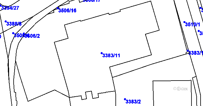 Parcela st. 3383/11 v KÚ Pelhřimov, Katastrální mapa