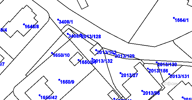 Parcela st. 2013/163 v KÚ Pelhřimov, Katastrální mapa