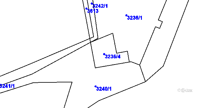 Parcela st. 3236/4 v KÚ Pelhřimov, Katastrální mapa