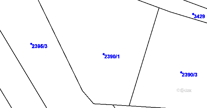 Parcela st. 2390/1 v KÚ Pelhřimov, Katastrální mapa