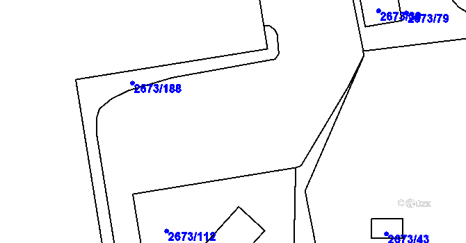 Parcela st. 2673/183 v KÚ Pelhřimov, Katastrální mapa