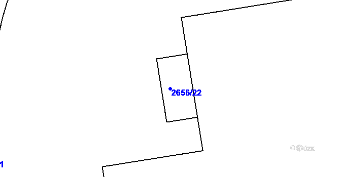 Parcela st. 2656/22 v KÚ Pelhřimov, Katastrální mapa